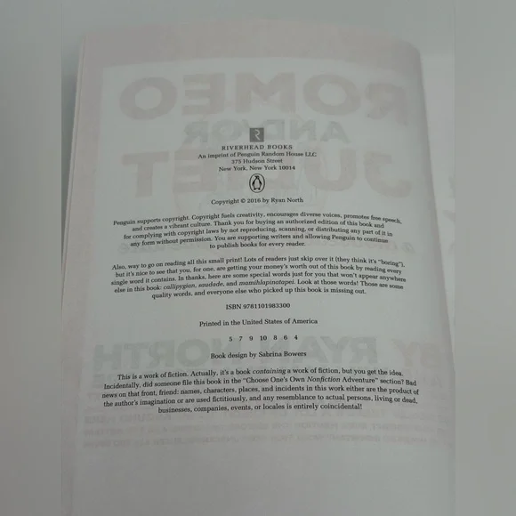 Romeo And/Or Juliet: A Chooseable-Path Adventure by Ryan North - Paperback Book - Picture 11 of 11